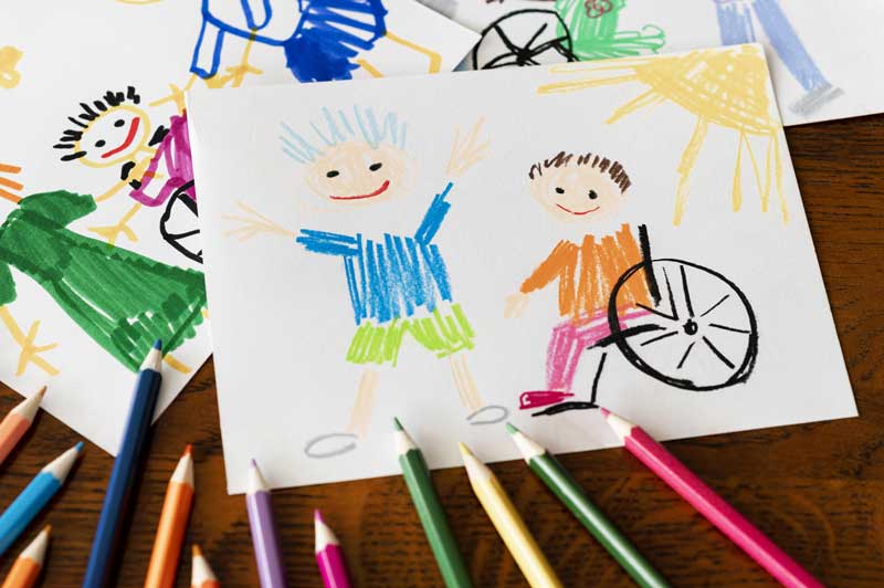 disabled-child-and-friend-high-view